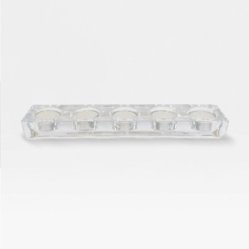 11" x 1.1" Tealight 5-Hole Glass Candle Holder Clear - Made By Design™