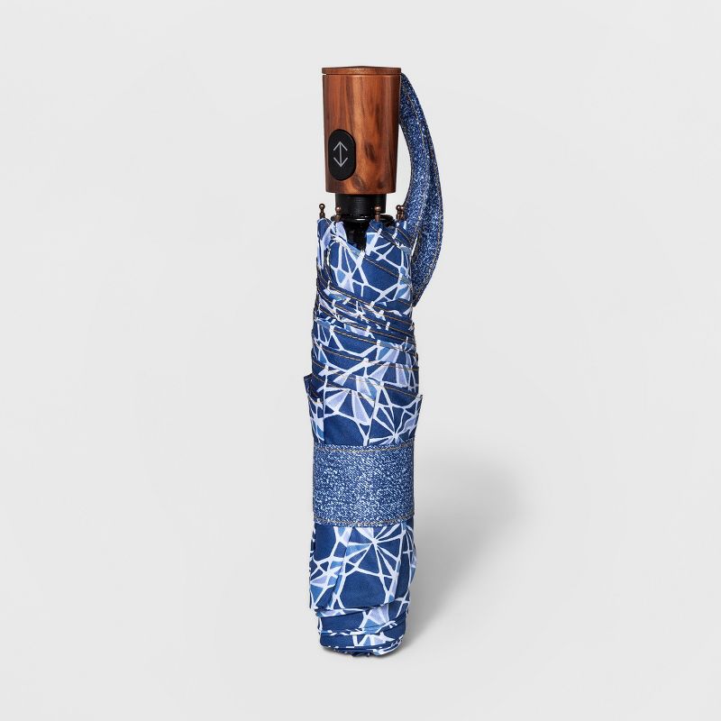 ShedRain Auto Open Close Compact Umbrella - Denim Blue