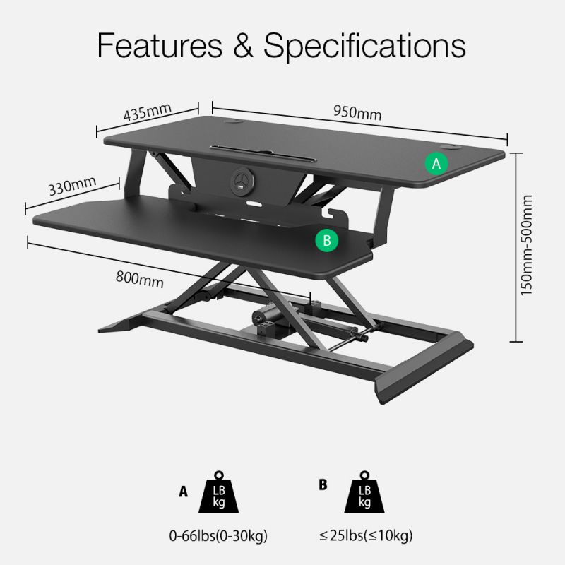 RESPAWN 3000 Gaming Computer Desk - Ergonomic Height Adjustable Gaming Desk, in Blue (RSP-3000-BLU)