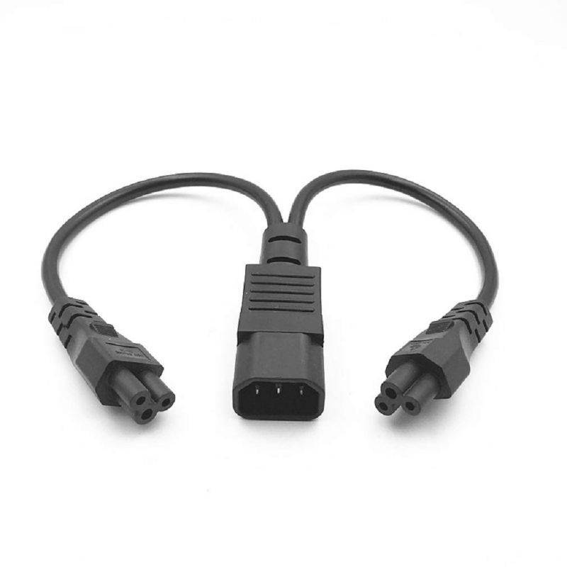 Tekit C14 to C13+NEMA 5-15R Y Splitter Power Plug Cord,Single IEC 320 C14 Male to C13+Nema 5-15R Female Splitter Adapter Cable Cord ,1ft /30mm