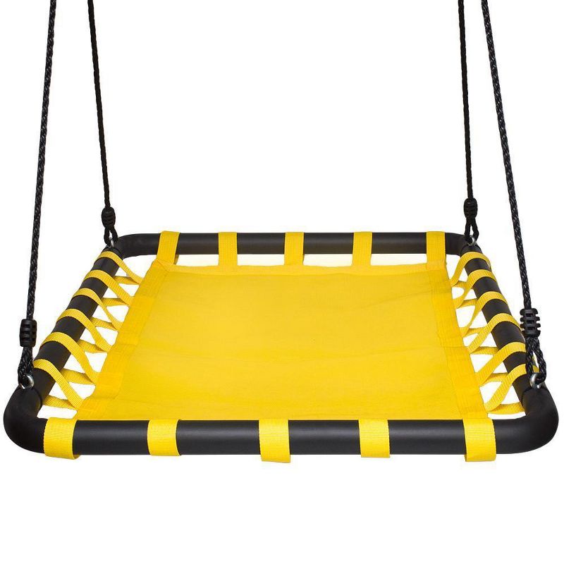 Swinging Monkey Giant 40 Inch Long x 30 Inch Wide 400 Pound Weight Capacity Square Mat Platform Outdoor Play Swing, Yellow