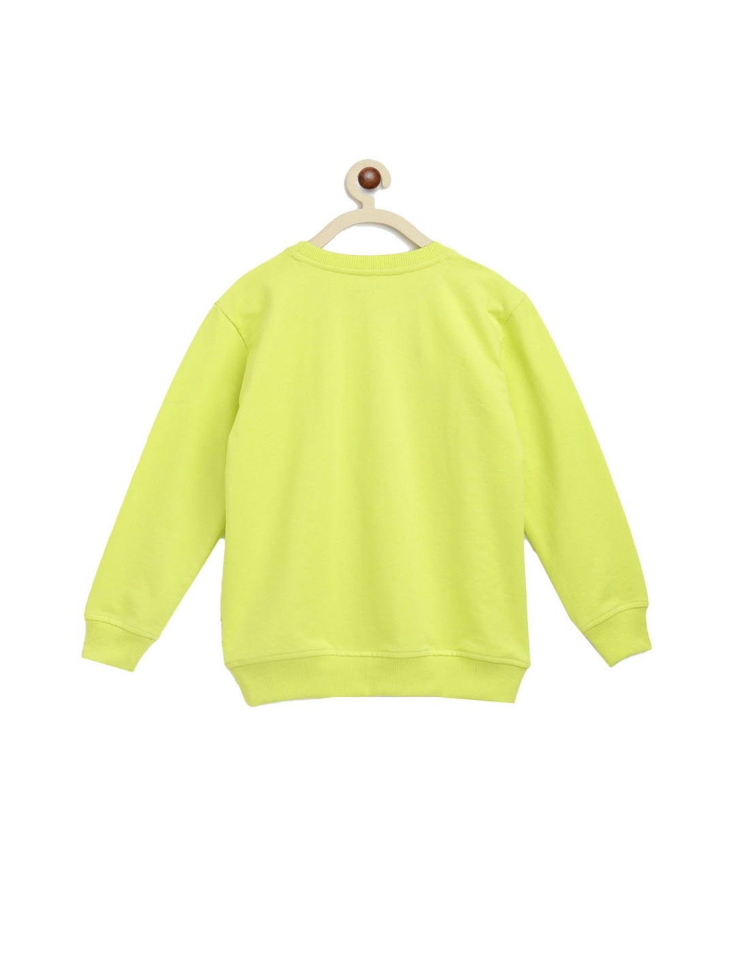 Li'l Tomatoes Kids Neon Green Graphic Print Sweatshirt