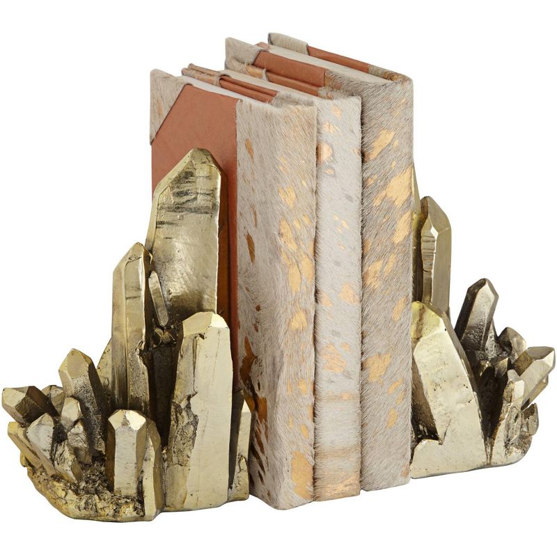 Studio 55D Talbot Shiny Gold Crystal Decorative Bookends