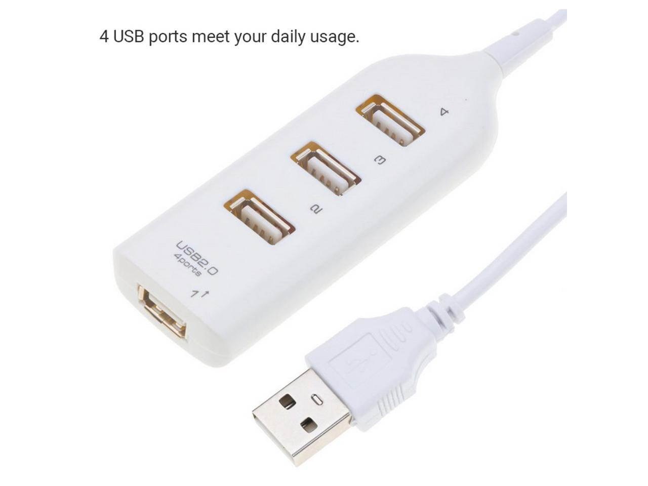 USB Hub 2.0Multi USB Splitter Hub  4-Ports Use Power Adapter Expanderfor PC Laptop Computer
