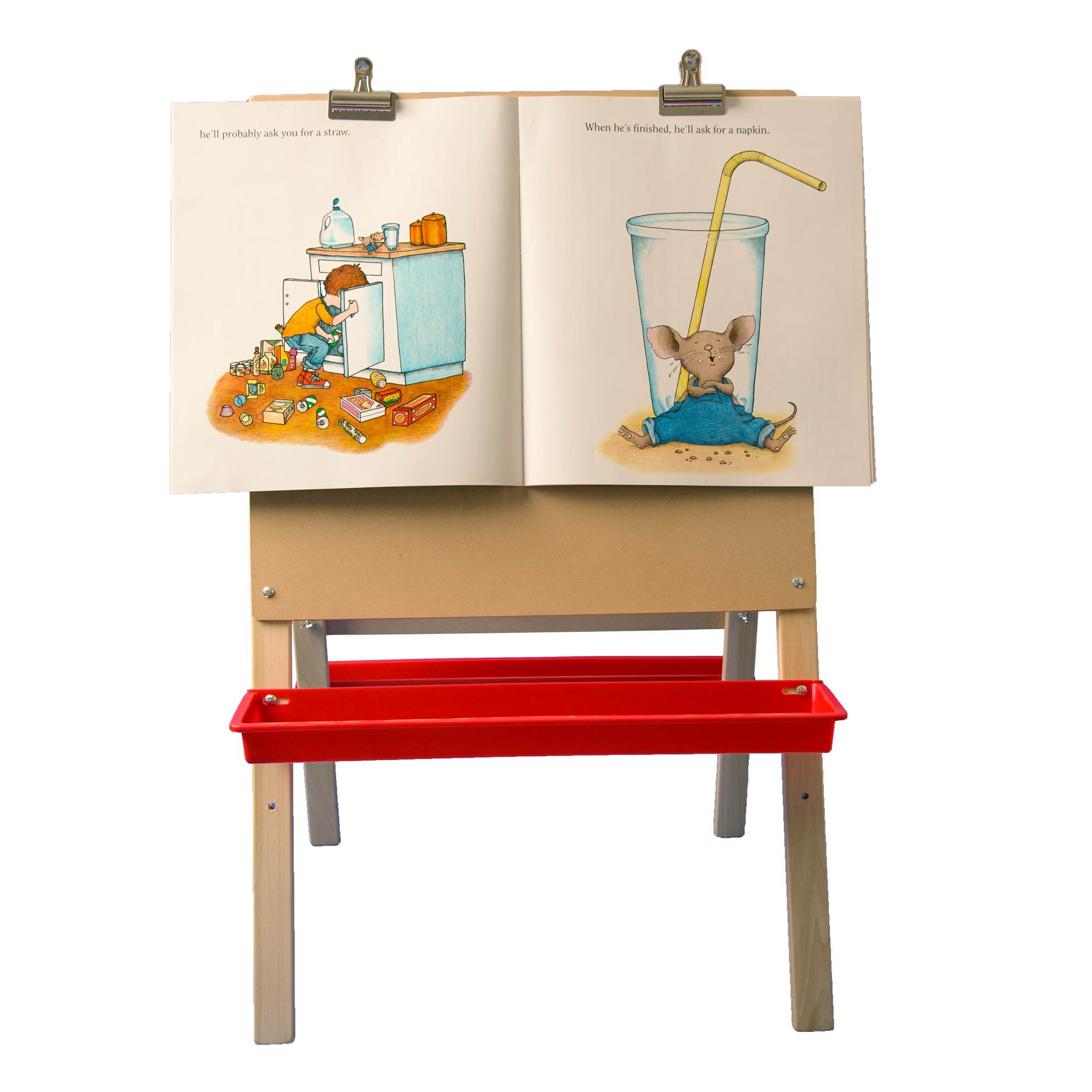 Flipside Child's Preschool Easel Height-Adjustable 24"Wx40"H Multi 17314