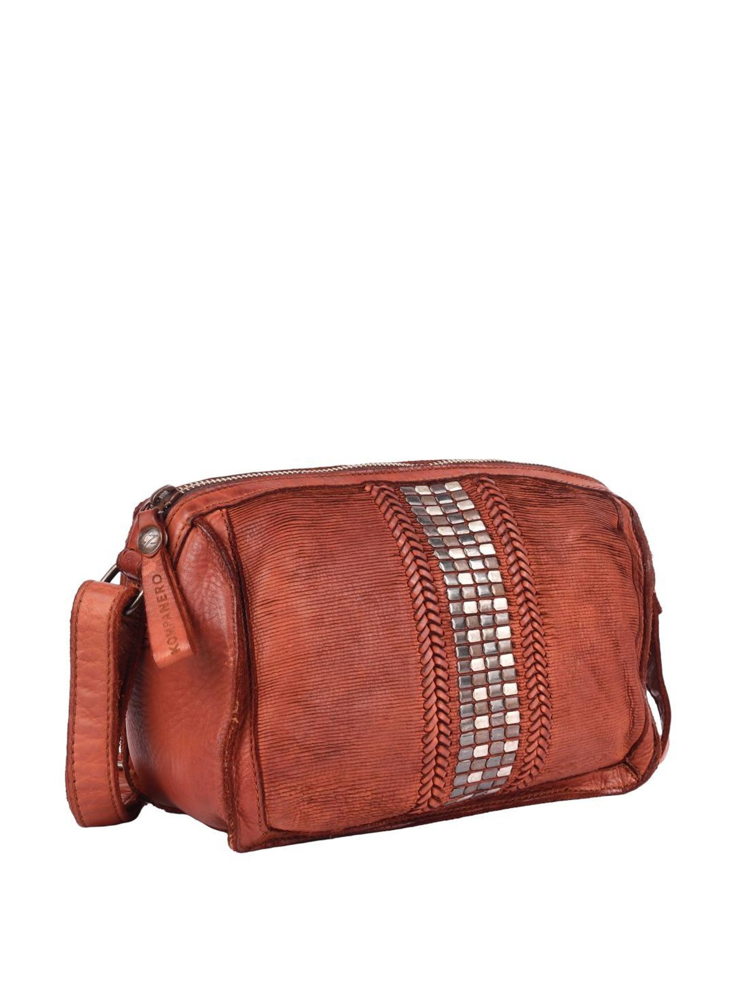 KOMPANERO Estelle Cognac Embellished Medium Sling Handbag