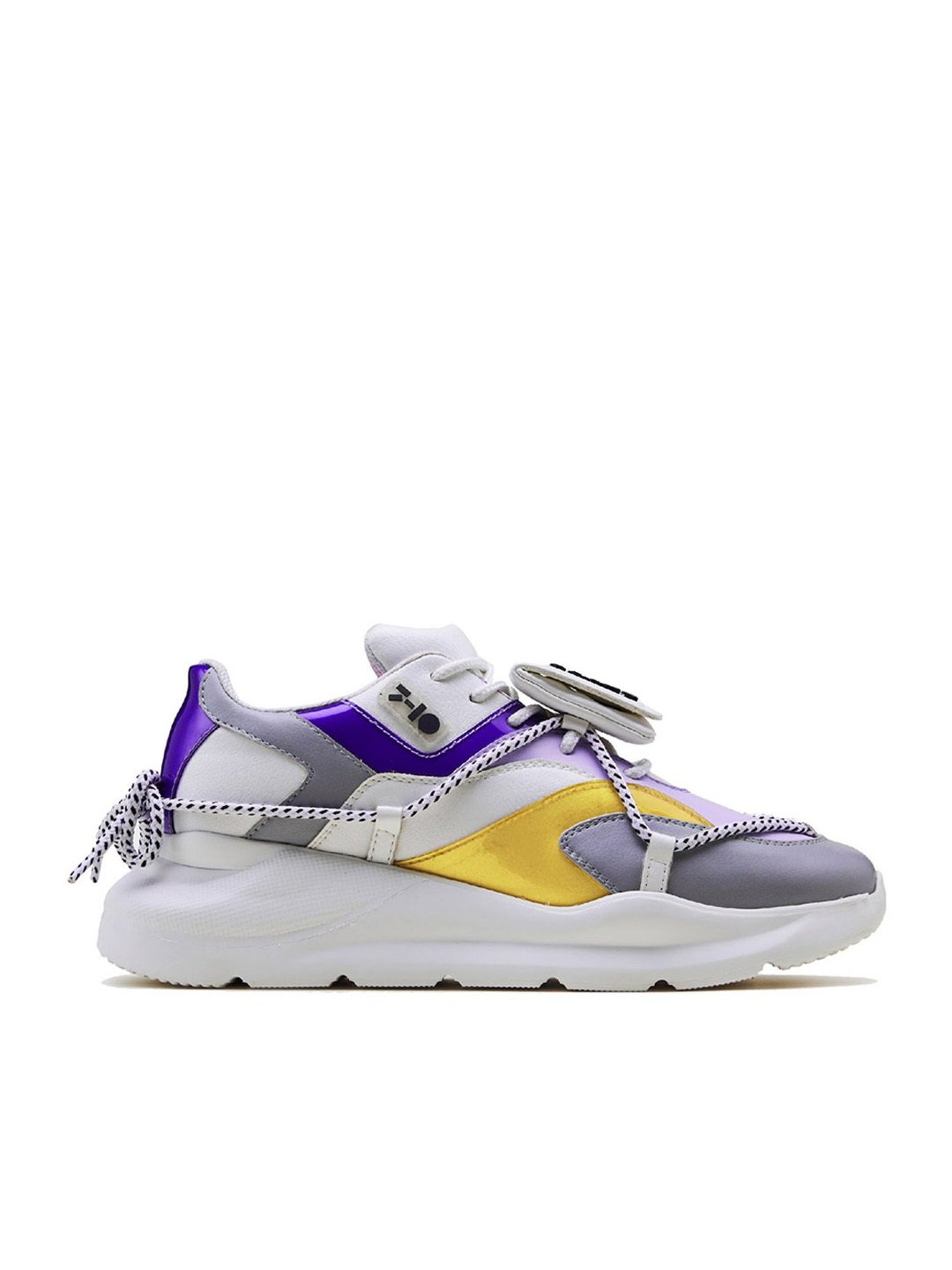 7-10 Women's 409 Elevate Street White & Purple Chunky Sneakers