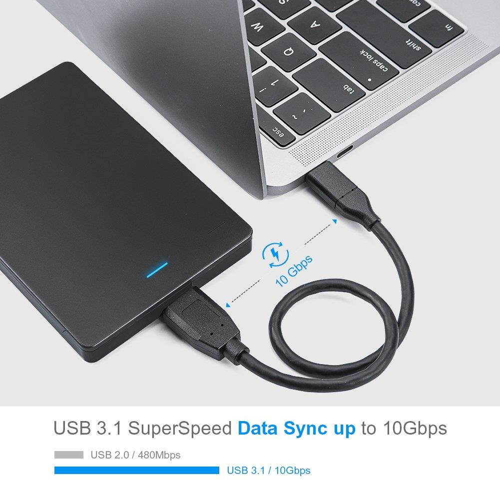 Type C to USB 3.1 GEN 2 Micro-B (10G), CableCreation 4ft Micro USB 3.1 Type C Cable Compatible MacBook (Pro),Galaxy S5,External Hard Driver & More, 1.2M/Black