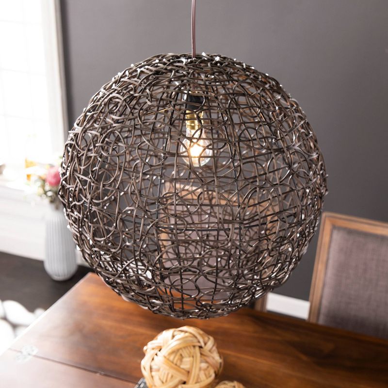 Hallty Round Pendant Shade Dark Brown - Southern Enterprises
