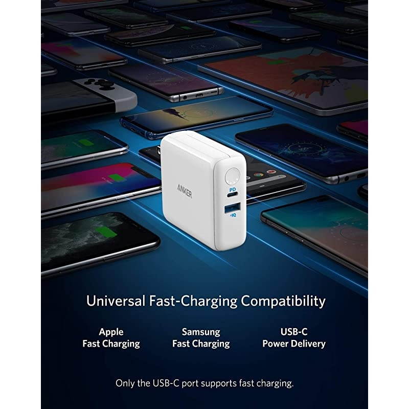 PowerCore Fusion III PIQ 3.0, 18W USB-C Portable Charger 2-in-1 with Power Delivery Wall Charger for iPhone12,12Mini, 11, iPad, Samsung, Pixel and More