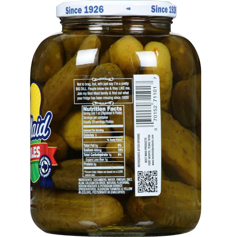 Best Maid Whole Dill Pickles - 46 fl oz