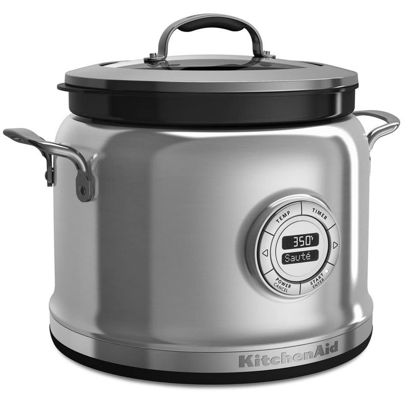 KitchenAid KMC4241SS All in One Programmable Pressure Slow Electric Multi Steamer Rice Cooker Yogurt Maker, 4 Quart, Stainless Steel