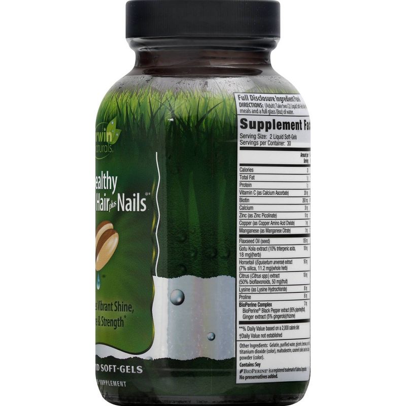 irwin naturals Healthy Skin & Hair Plus Nails Dietary Supplement Liquid Softgels - 60ct