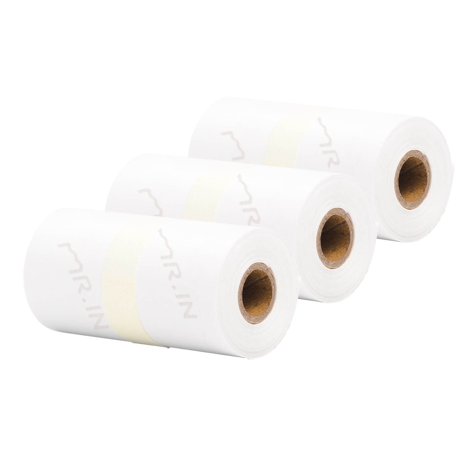 Aibecy 3 Rolls Self-Adhesive Thermal Paper Black on White 50mm*3.5m Compatible with Phomemo M02/M02S Thermal Printers