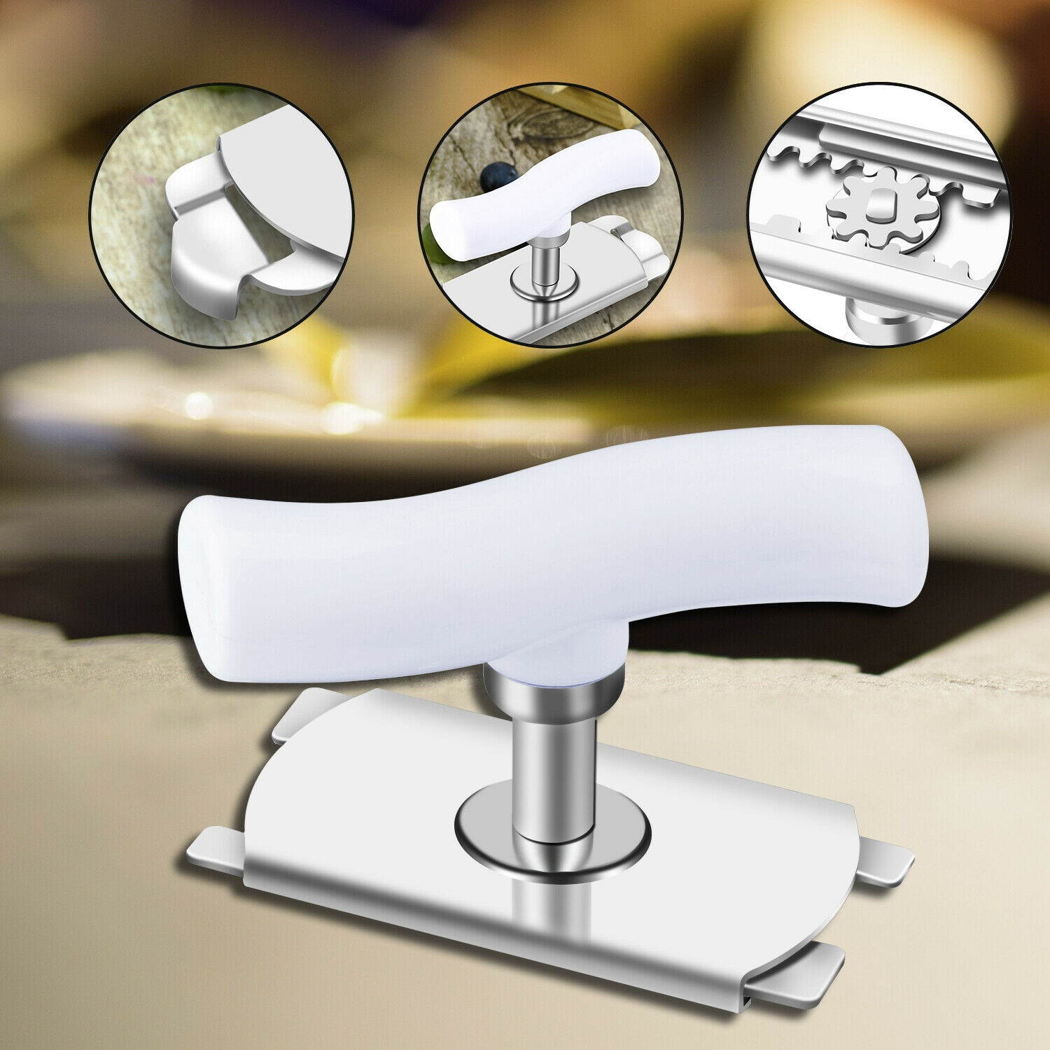 Adjustable Jar Opener Lid Bottle Can Open Stainless Steel Easy Grip Kitchen Tool