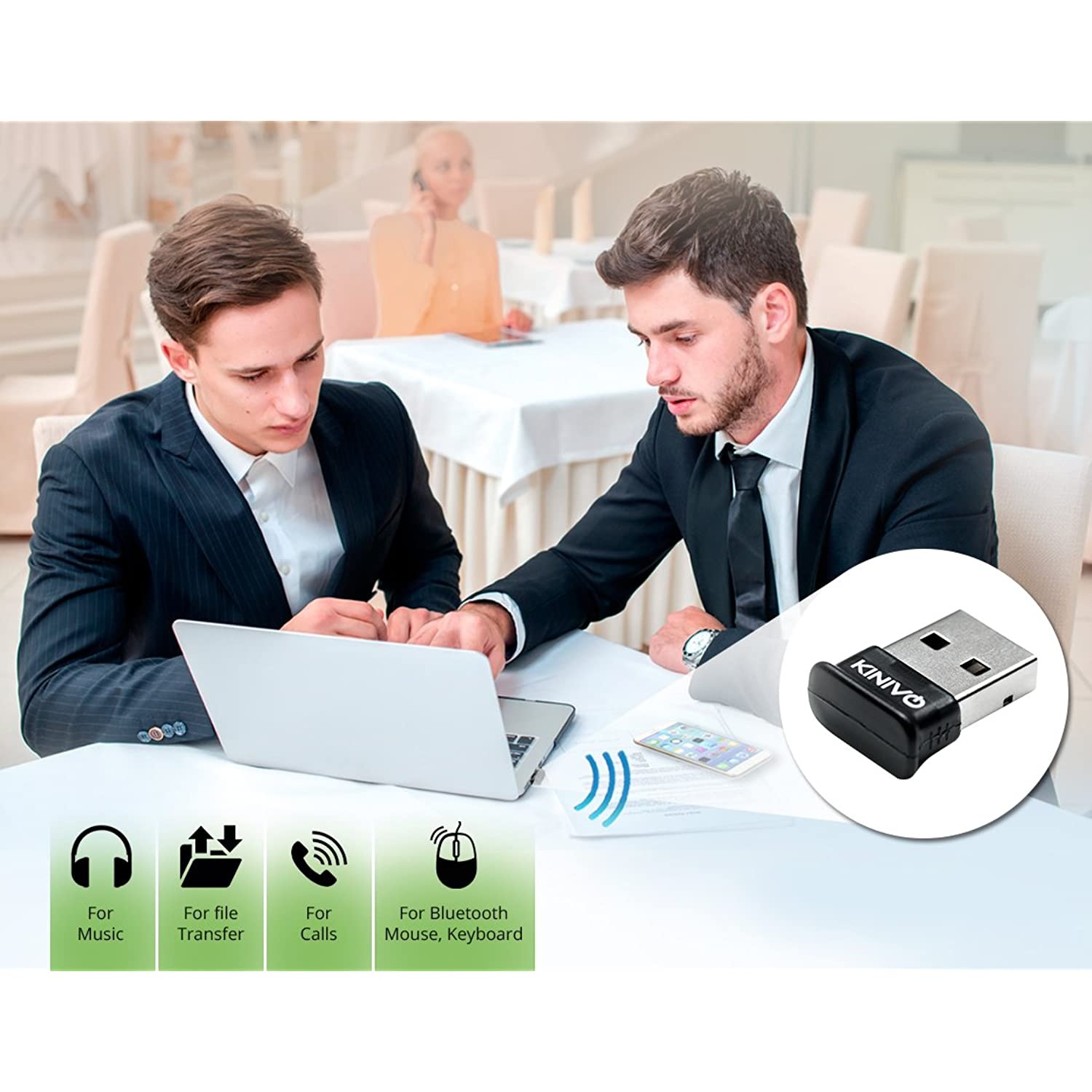 Kinivo BTD-400 USB Bluetooth Adapter for PC (Bluetooth 4.0, Low Energy, Compatible with Windows, Raspberry Pi, Linux)