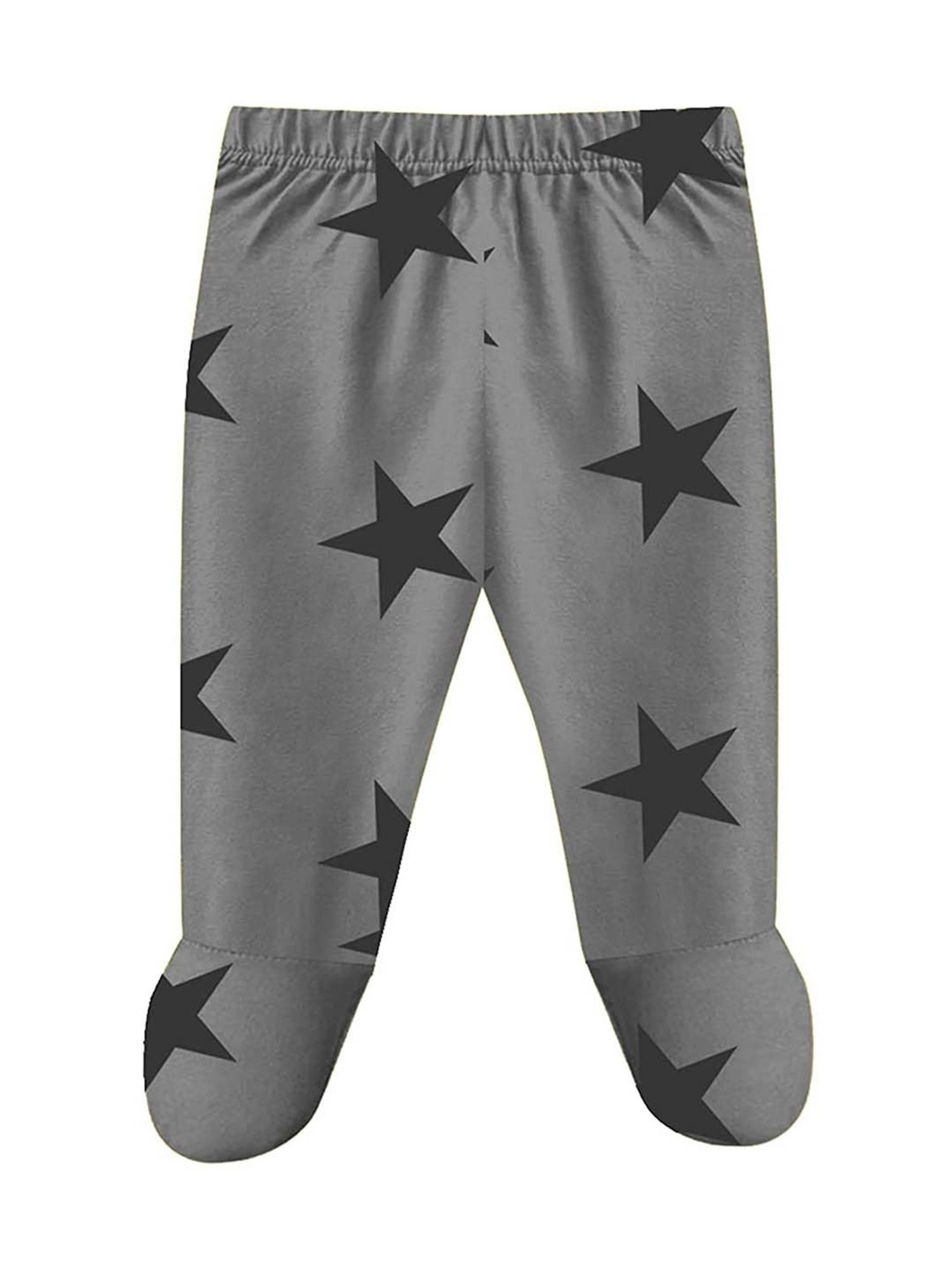 A.T.U.N. Kids White & Grey Cotton Printed Footies (Pack of 3)