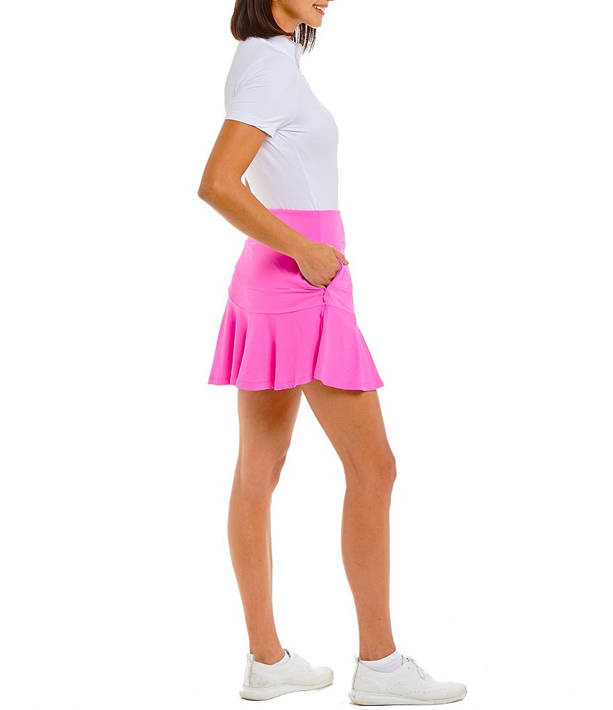 IBKUL Essential Knit Solid Flounce Pull-On Skort