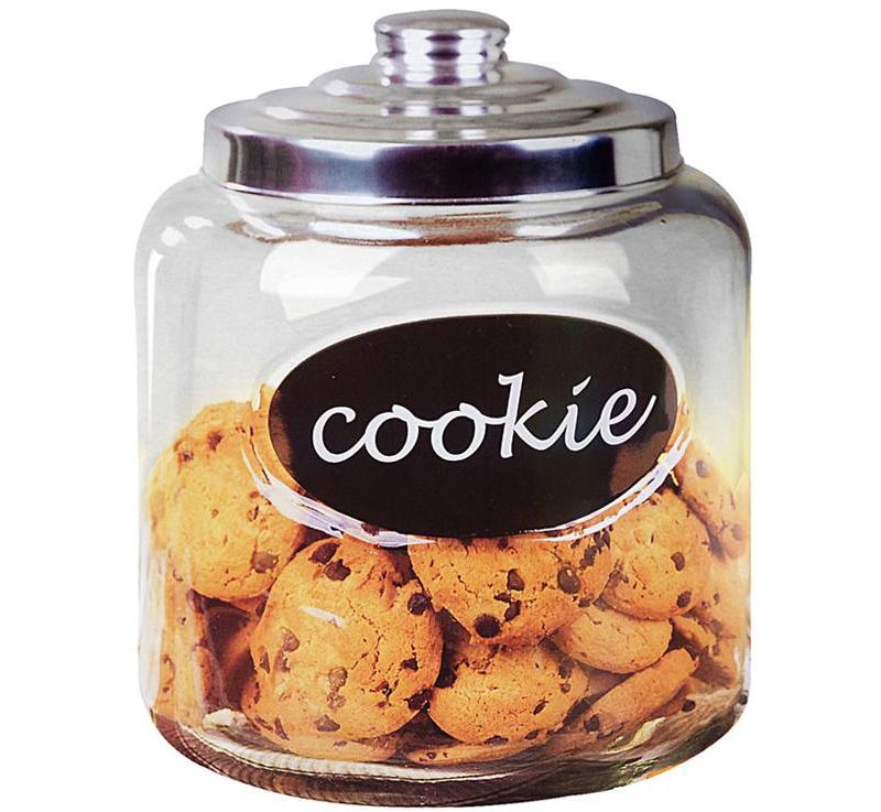 Home Basics Glass Cookie Jar with Metal Top
