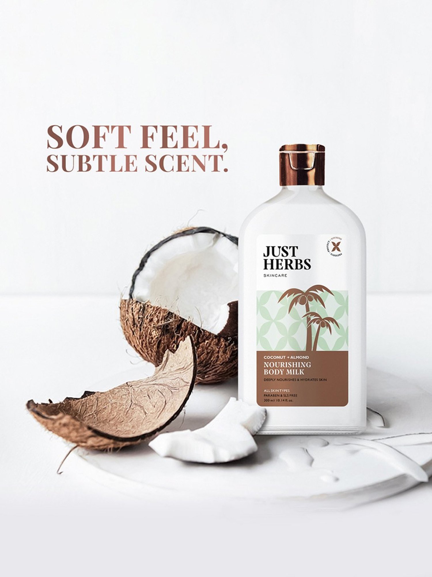 JUST HERBS Coconut + Almond Nourishing Body Milk - 300 ml