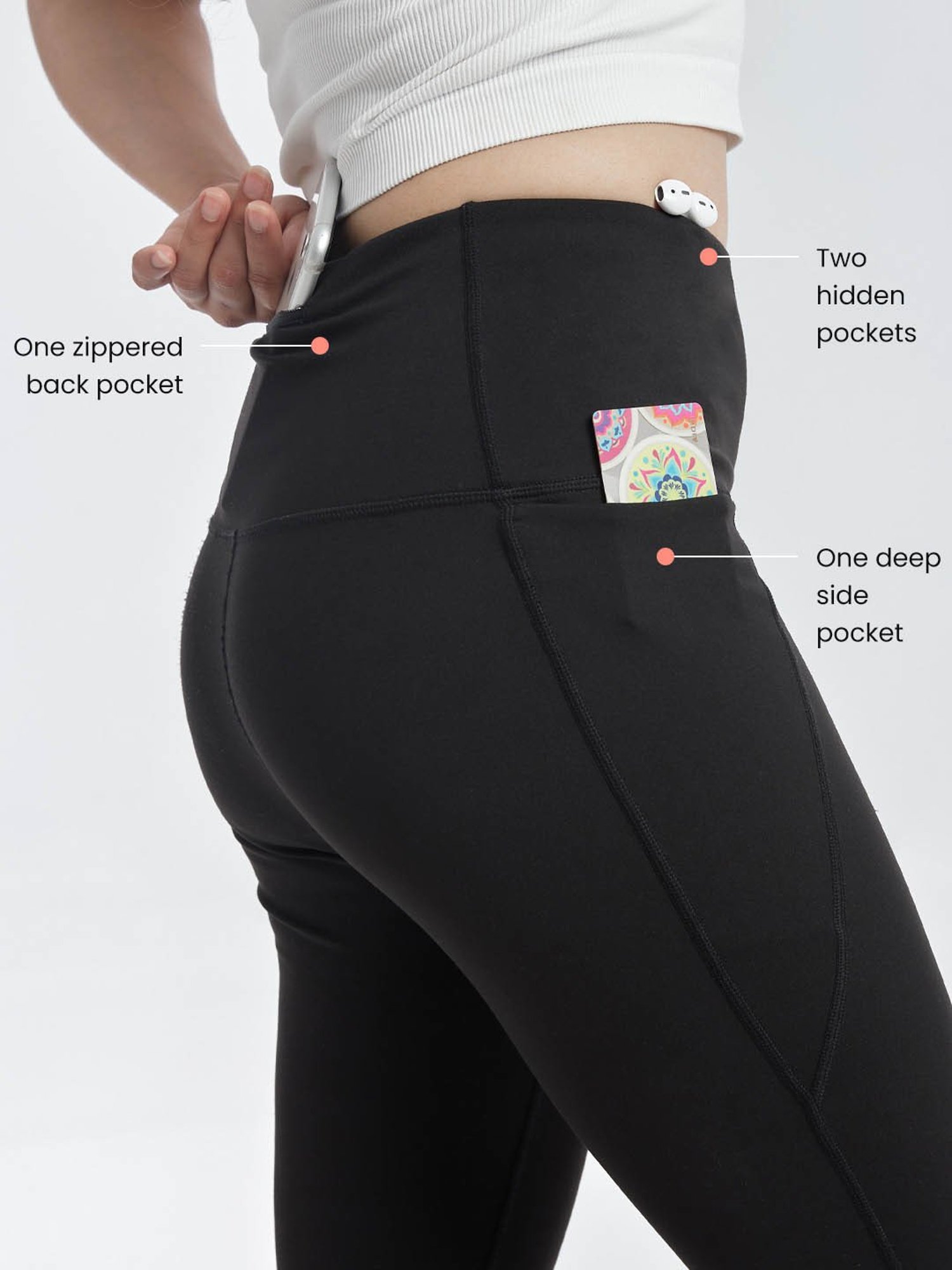 KENDALL + KYLIE Black Cotton Sports Tights