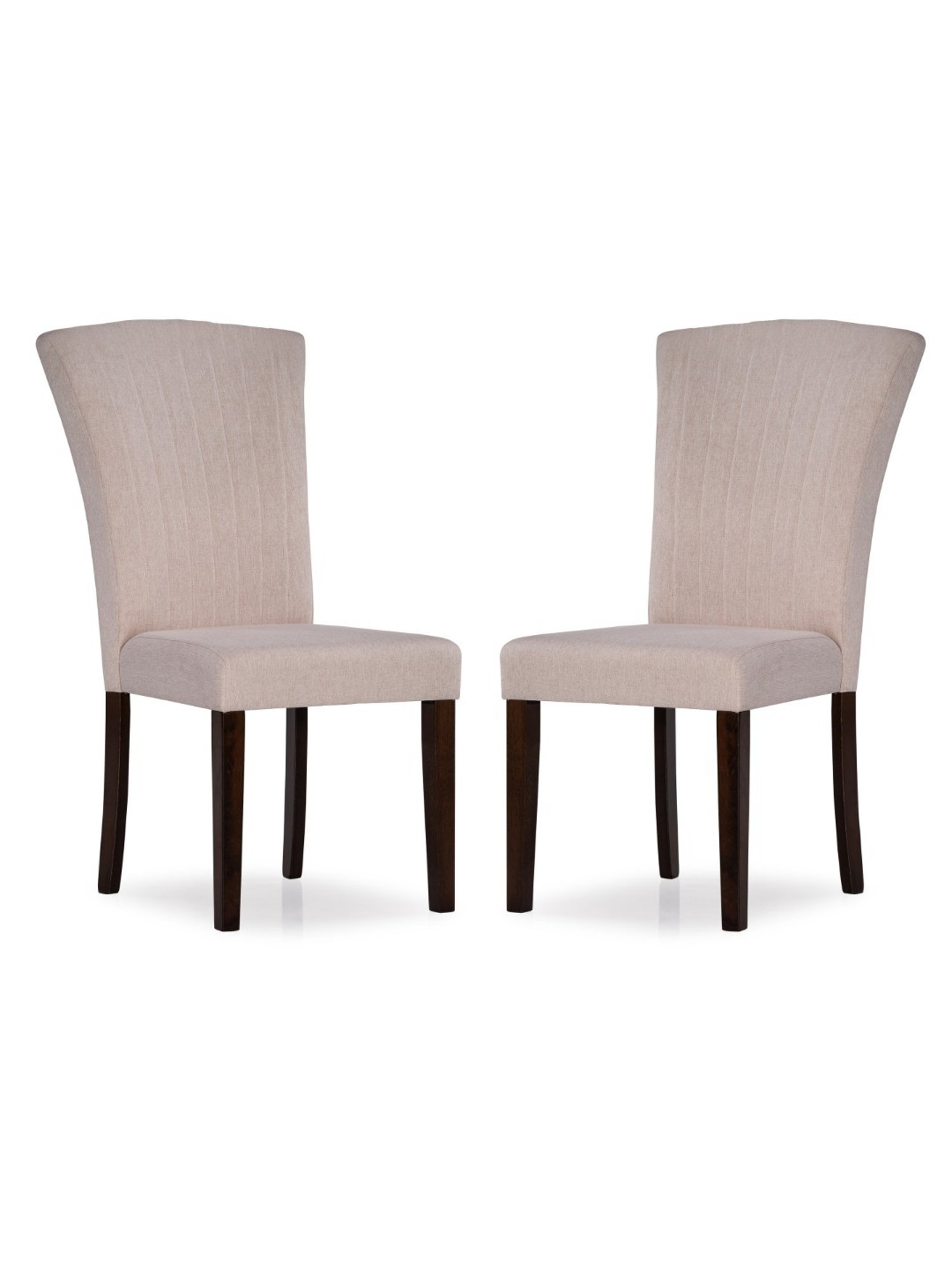 Durian Zelda Mid-Century Modern Brown & Beige Solid Wood Dining Chair Walnut Finish