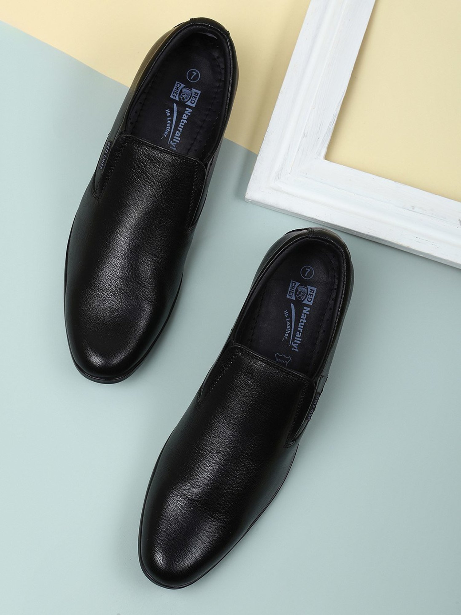 Red Chief Men's Black Formal Slip-Ons