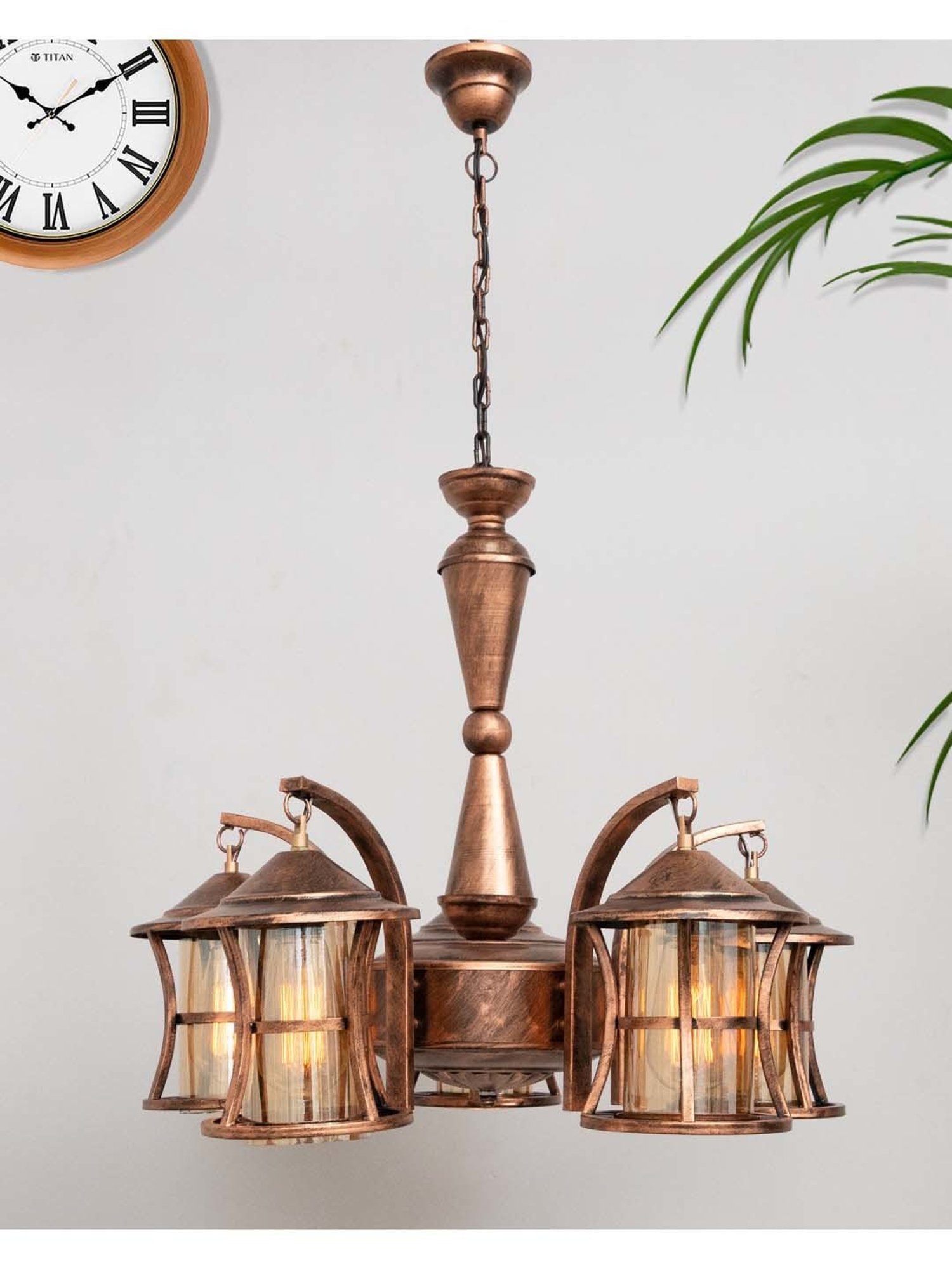 Fos Lighting Antique Brass Finish Allure 5 Light Chandelier - Set of 1