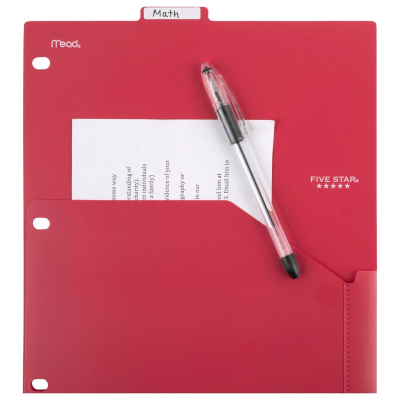 JAM Paper 8 5/8'' x 11 1/2'' 6pk Plastic 3 Hole Punch Binder Envelopes, Hook & Loop Closure, 1" Expansion - Multicolor