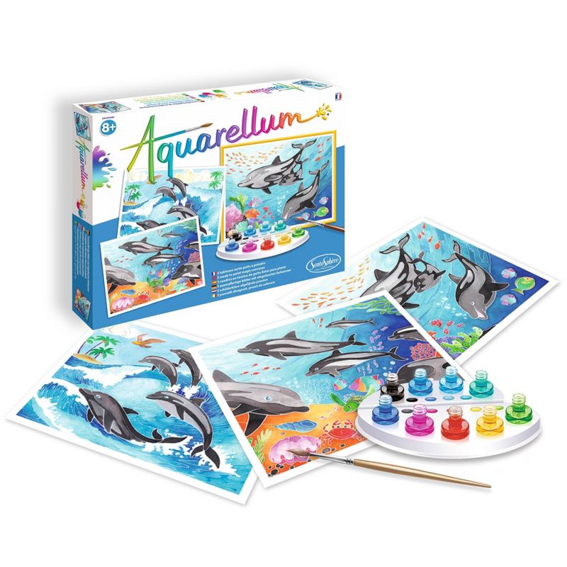 15pc Aquarellum Dolphins Painting Kit - SentoSphere USA