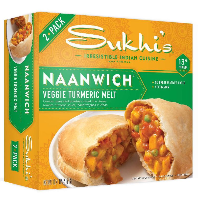 Sukhi's Frozen Veggie Turmeric Melt Naanwich - 10.4oz/2ct