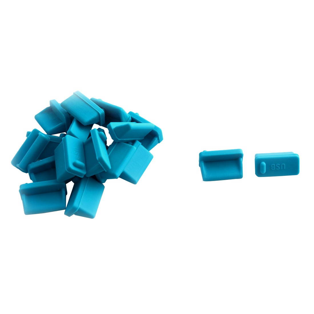 20 PCS Silicone PC Phone Female USB Port Plug Cover Cap Anti Dust Protector Blue