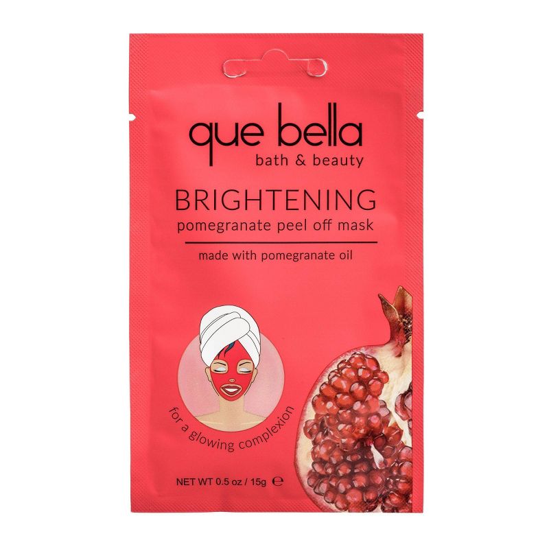 Que Bella Brightening Pomegranate Peel Off Face Mask - 0.5oz