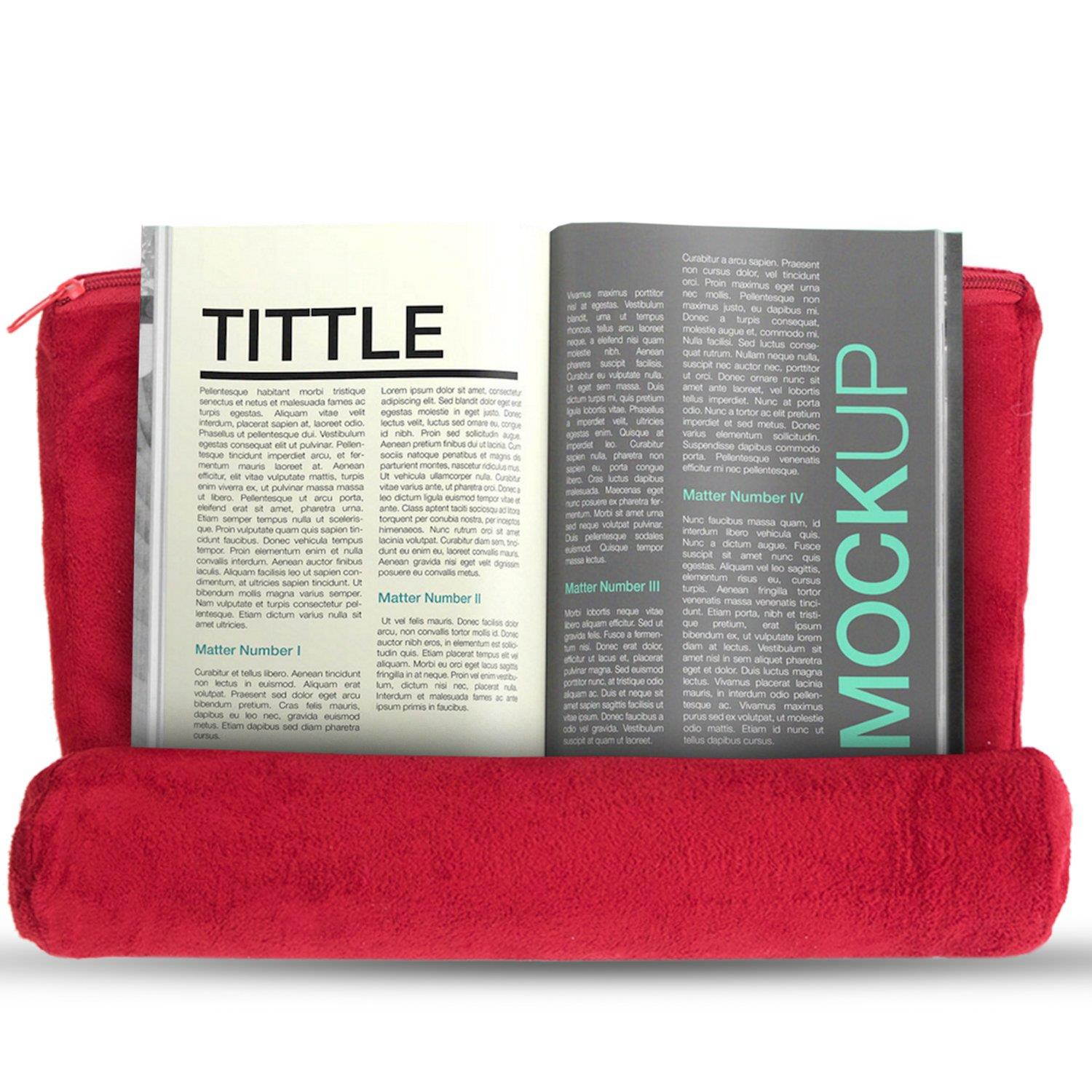 Ideas In Life Tablet Pillow for Galaxy and IPad, Plush Microfiber Mini Tablet Computer Holder Sofa Reading Stand, Self Standing or Use on Lap, Bed, Sofa, Couch. Color Black