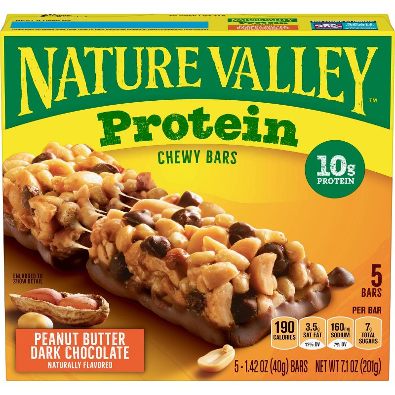 Nature Valley Peanut Butter Dark Chocolate Protein Chewy Bars - 5ct
