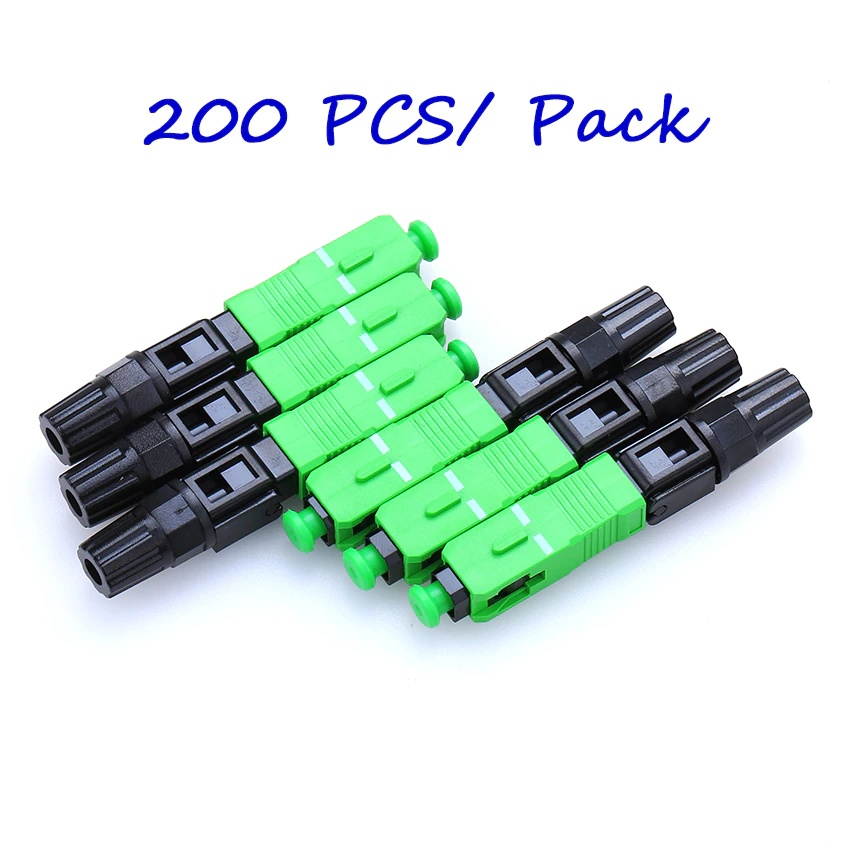 BIG SALE 200PCS/Pack FTTH SC APC Single-Mode Fiber Optic SC APC Quick Fast Field Assembly Connector For Drop Cable