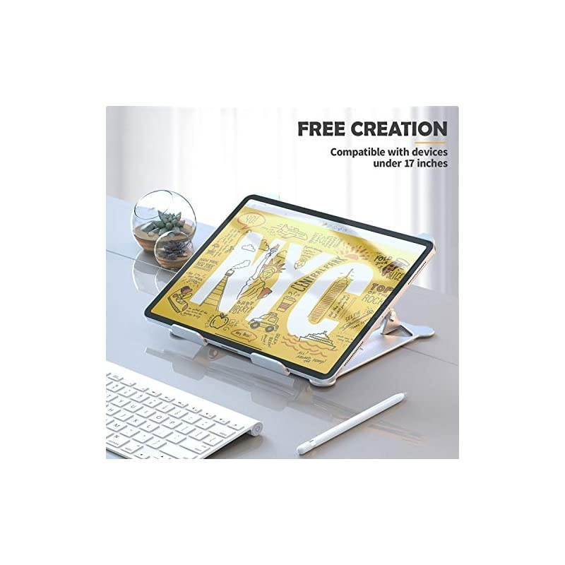 Adjustable Laptop Stand,  Aluminum Computer Riser, Ergonomic Computer Stand for desk, Laptop Riser Notebook Stand with Heat-Vent,Compatible with 10 - 15.6 Inches laptop, MacBook, Air, Pro, -Silver