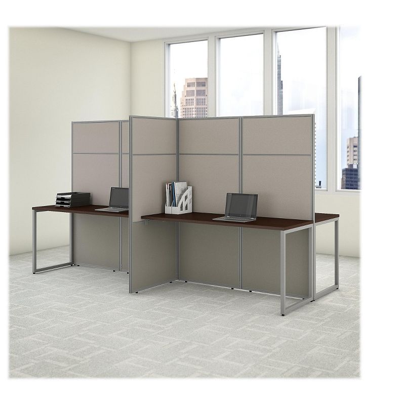 Bush Business Furniture 66.34" x 119" X-Shaped Desk, Mocha Cherry EODH660MR-03K