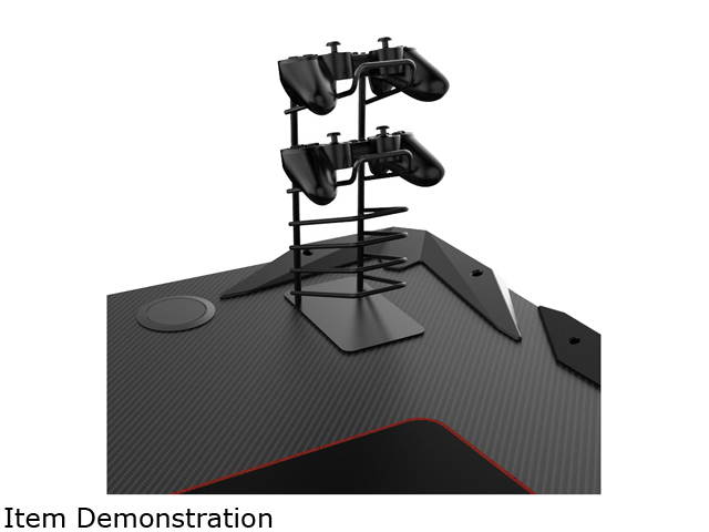 Eureka Ergonomic R1-S Gaming Desk with RGB Lighting, Carbon Fiber Texture, Cup Holder, and Headphone Hook