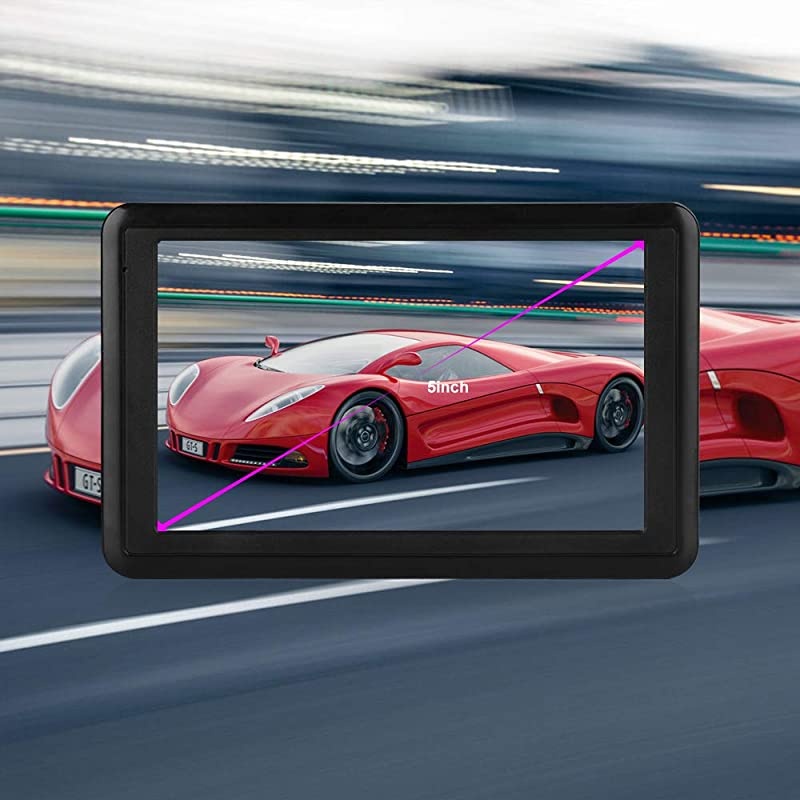 GPS Navigation System for Vhicles 5 inch HD Touch Screen, GPS Navigator Voice Traffic Warning Speed Limit Reminder, GPS Navigation System with 8GB Large Storage, Lifetime Maps Update for Free