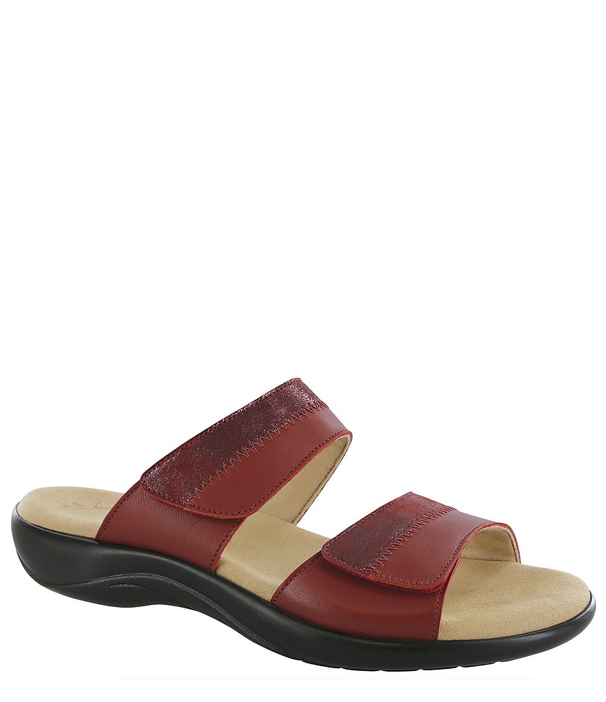 SAS Nudu Printed Leather Wedge Slides