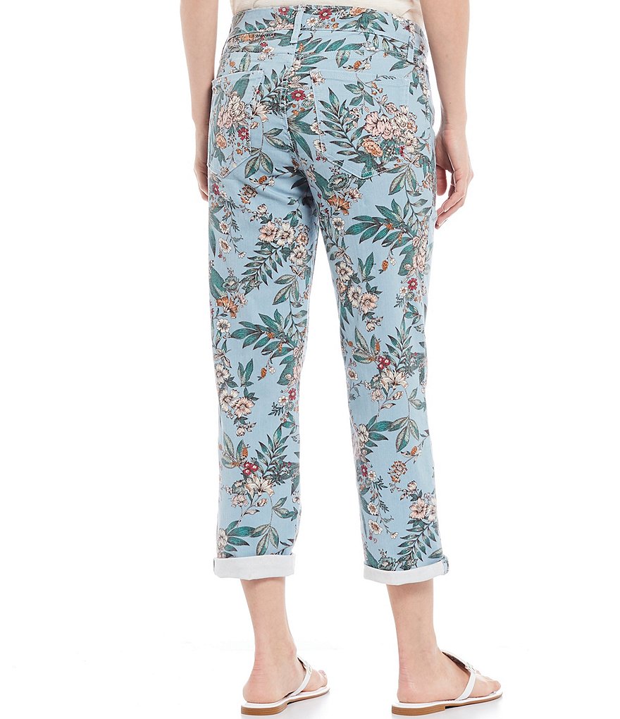 Code Bleu Flourish Blooms Print Capri Skinny Leg Jeans