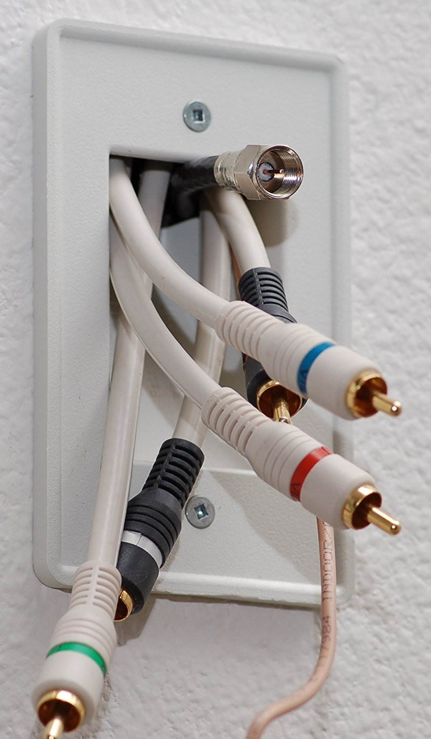 iMBAPrice - CE1 Recessed Low Voltage Cable Plate, 1-Gang, White (Made in USA)