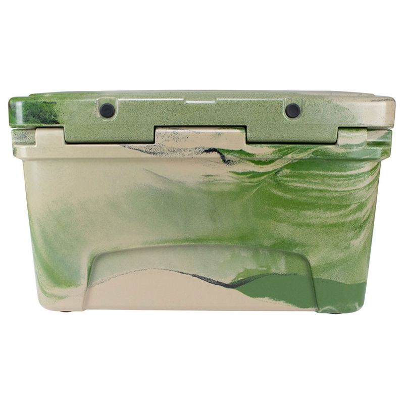 Elkton Outdoors ELK-ICE-45CAMO Heavy Duty Rotomolded Portable 45 Quart Commercial Grade Insulated Hardside Ice Chest Beverage Cooler, Camo