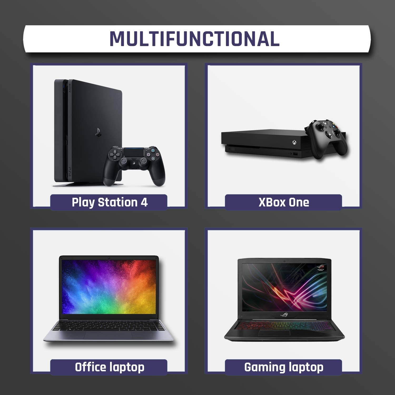 KLIM Cyclone Laptop Cooling Pad - 5 Fans Cooler - No More Overheating - Increase Your PC Performance and Life Expectancy - Ventilated Support for Laptop - Gaming Stand to Reduce Heating - Red