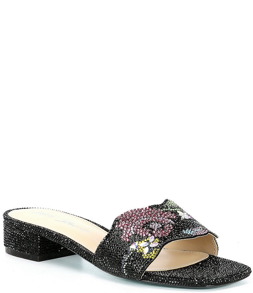 Blue by Betsey Johnson Lins Rhinestone Embellished Dress Slides