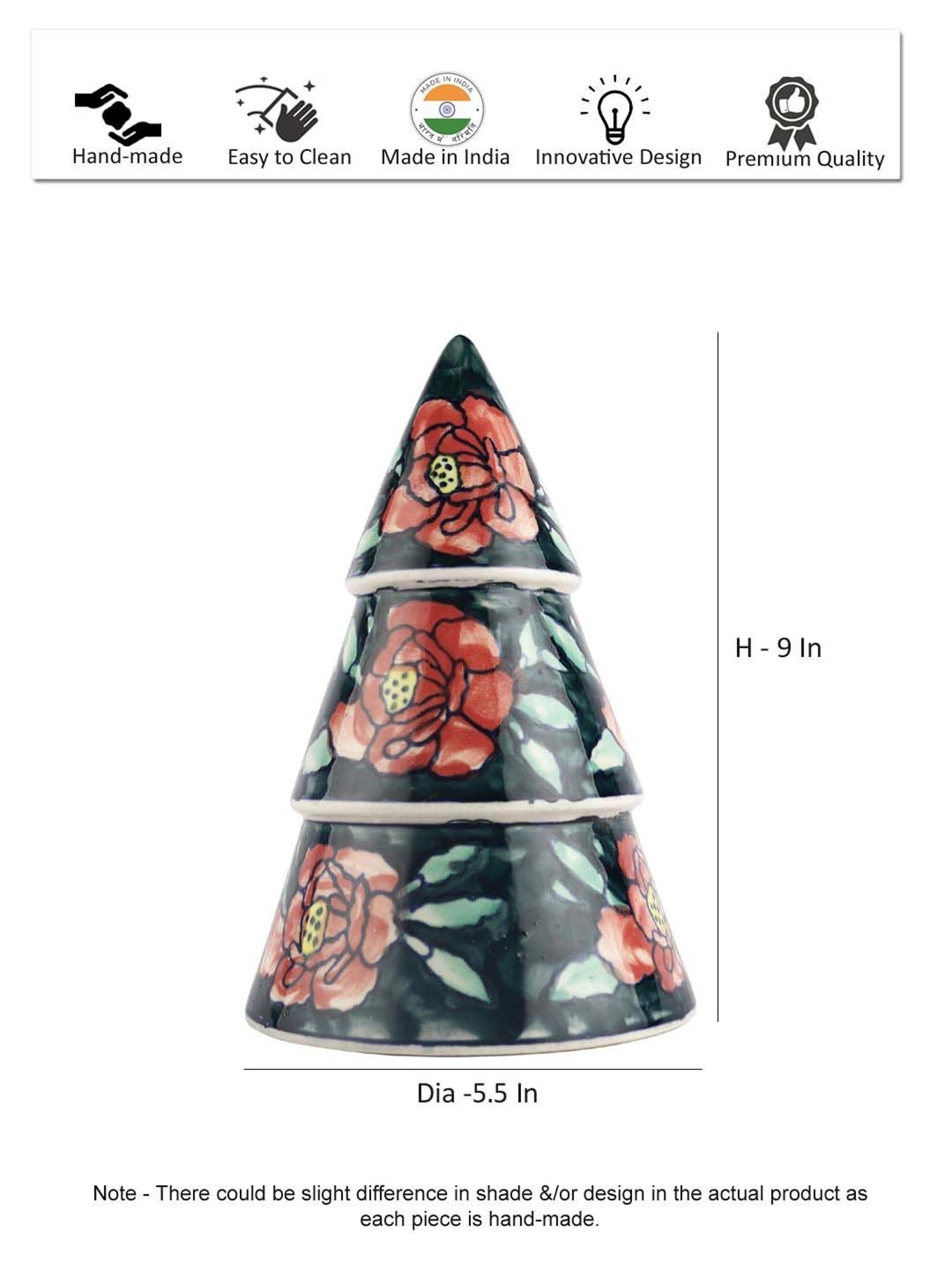 eCraftIndia Golden Handcrafted Engraved Palm Buddha Decorative Showpiece