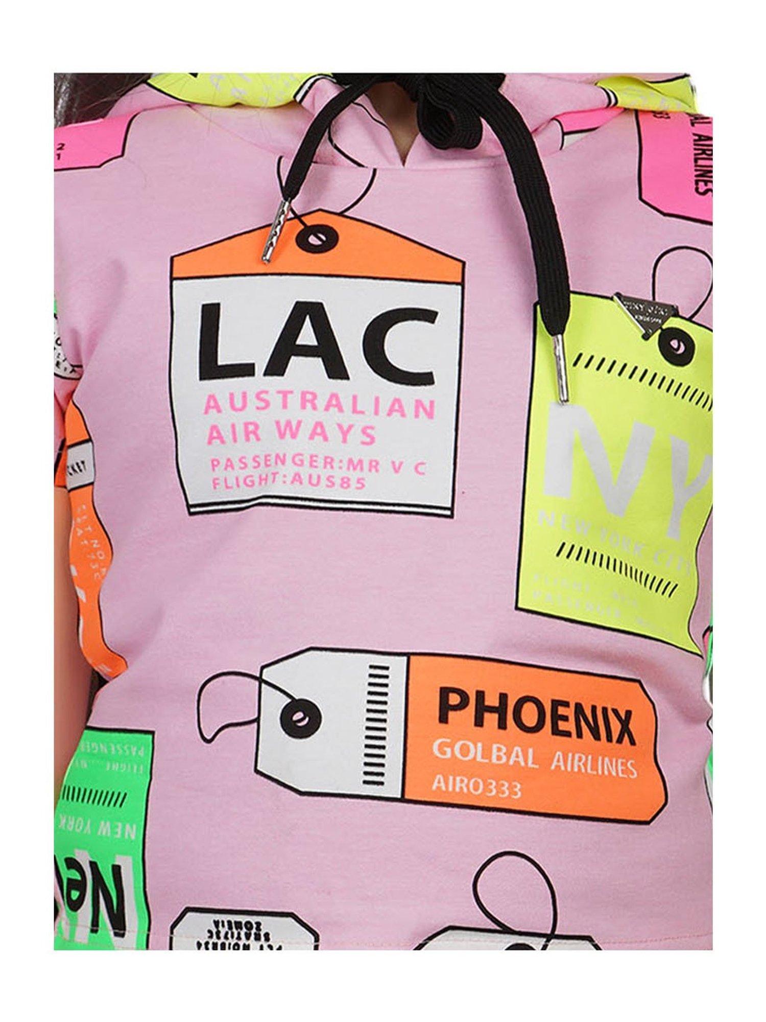 Tiny Girl Pink Printed Hoodie with Joggers