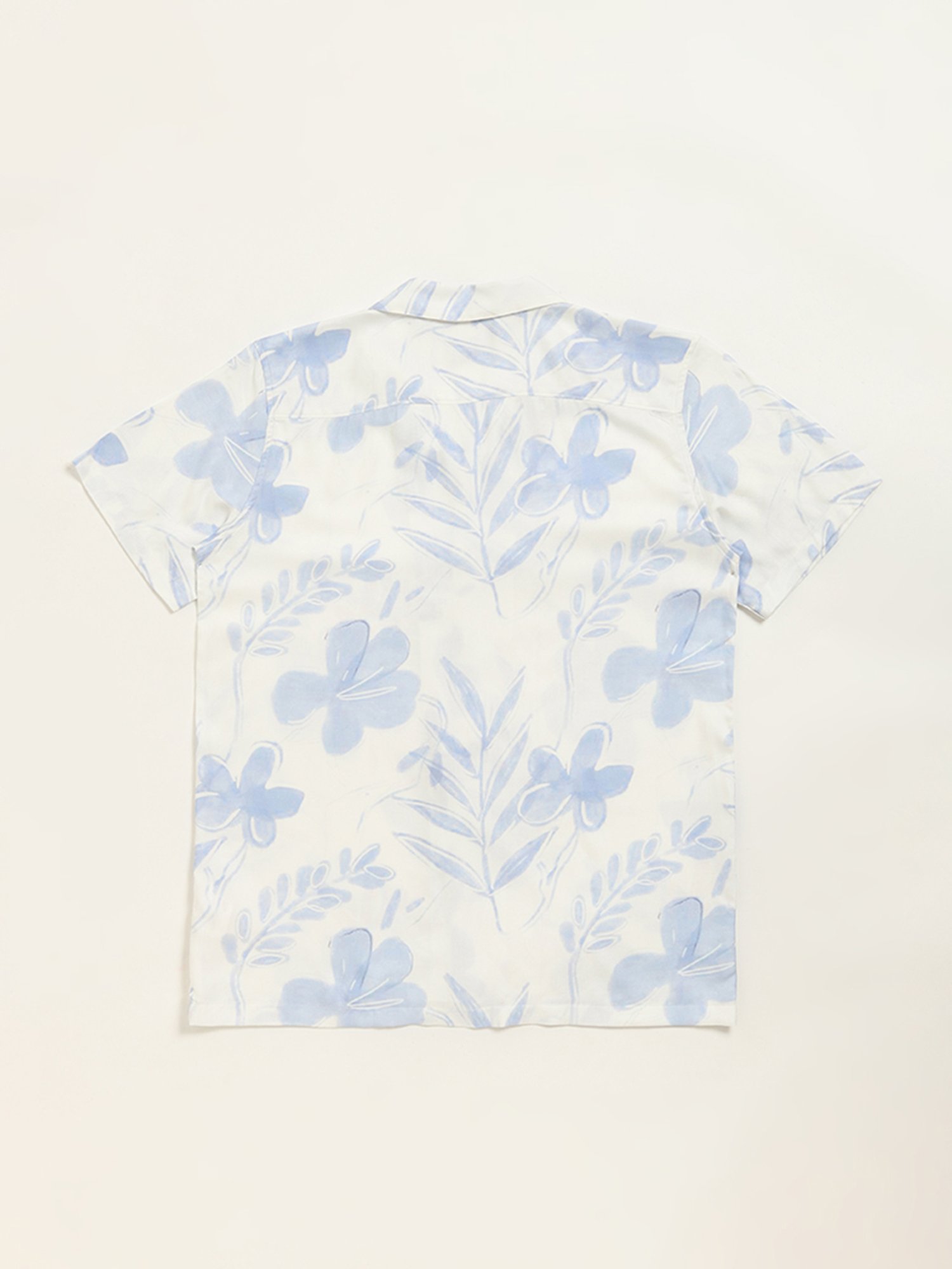 Y&F Kids by Westside Blue Floral Pattern Shirt