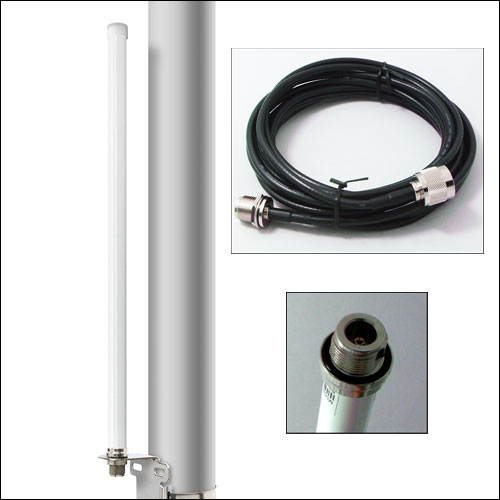 Alfa 9 dBi AOA-2409N outdoor Wi-Fi omni-directional antenna + mount bracket kit